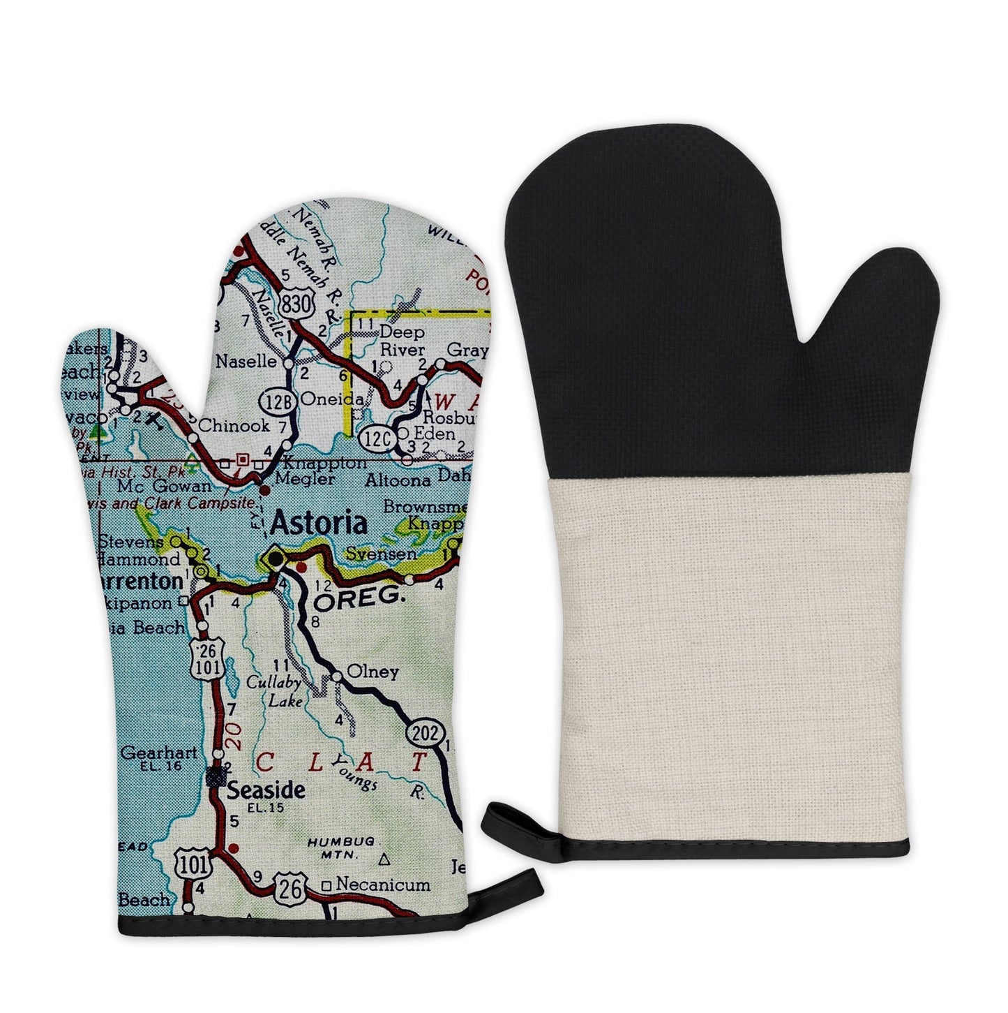 Astoria, Oregon Map Oven Mitt | Vintage-Inspired Kitchen Gift