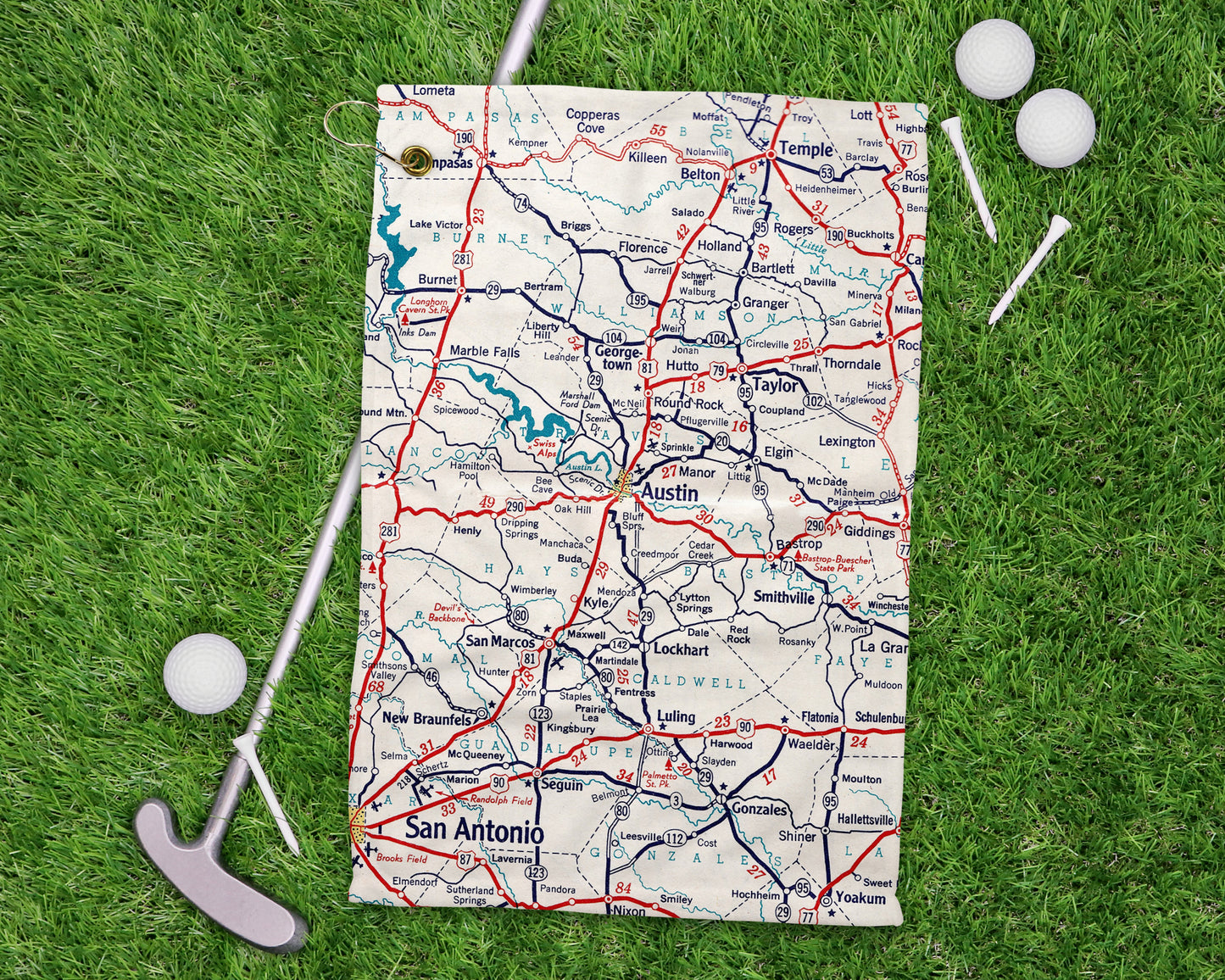 Austin Texas golf towel primary image