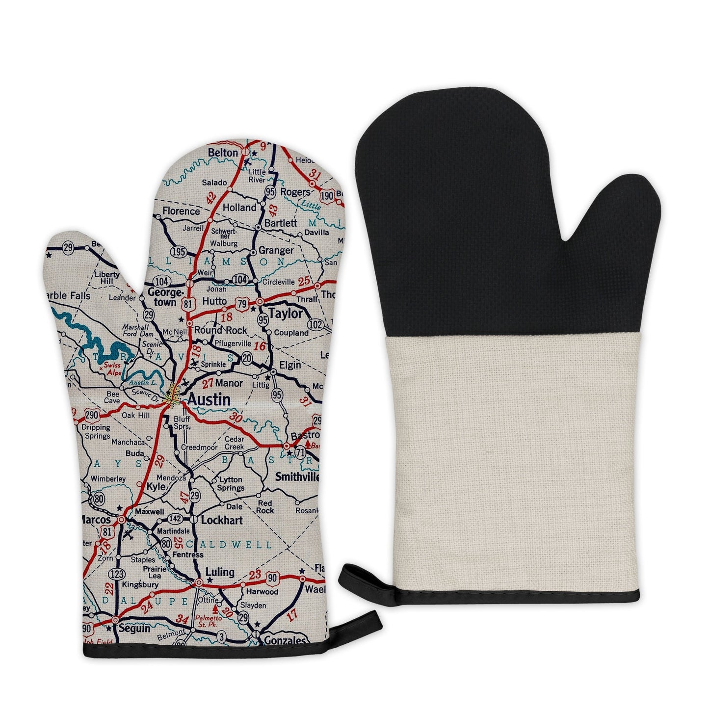 Austin, Texas Map Oven Mitt | Vintage-Inspired Kitchen Gift
