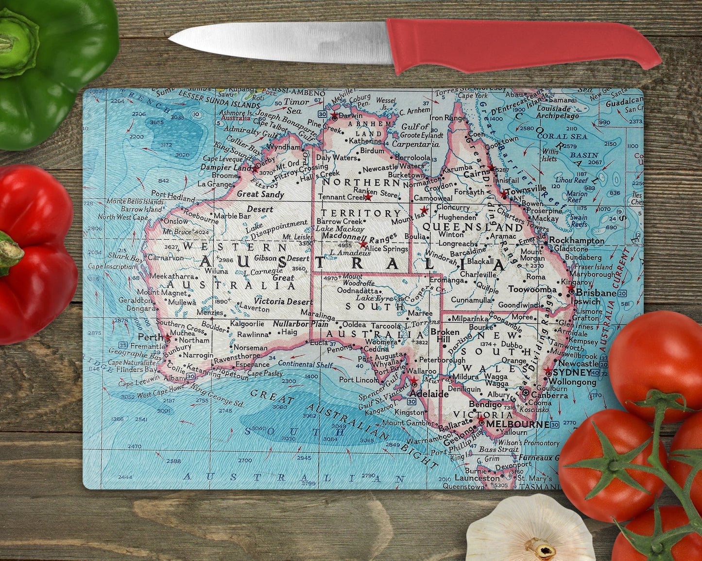 Australia Map Cutting Board | Travel Gift | Kitchen Decor
