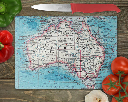 Australia Map Cutting Board | Travel Gift | Kitchen Decor