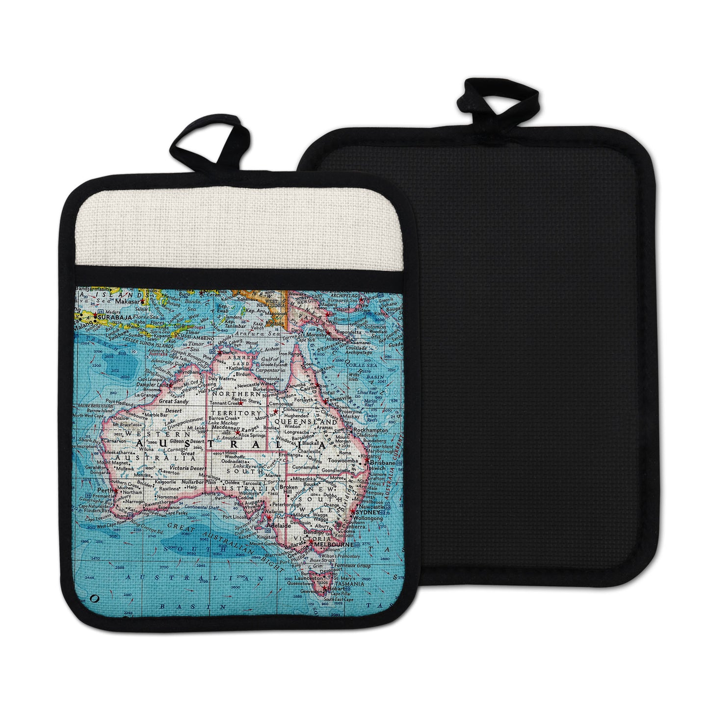 Australia vintage map hot pad kitchen decor