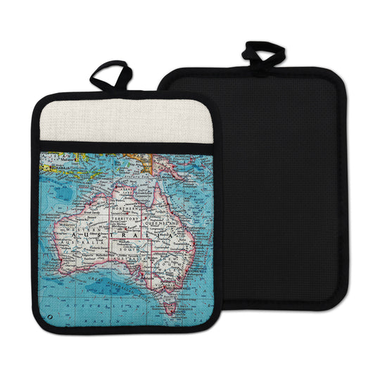Australia vintage map hot pad kitchen decor