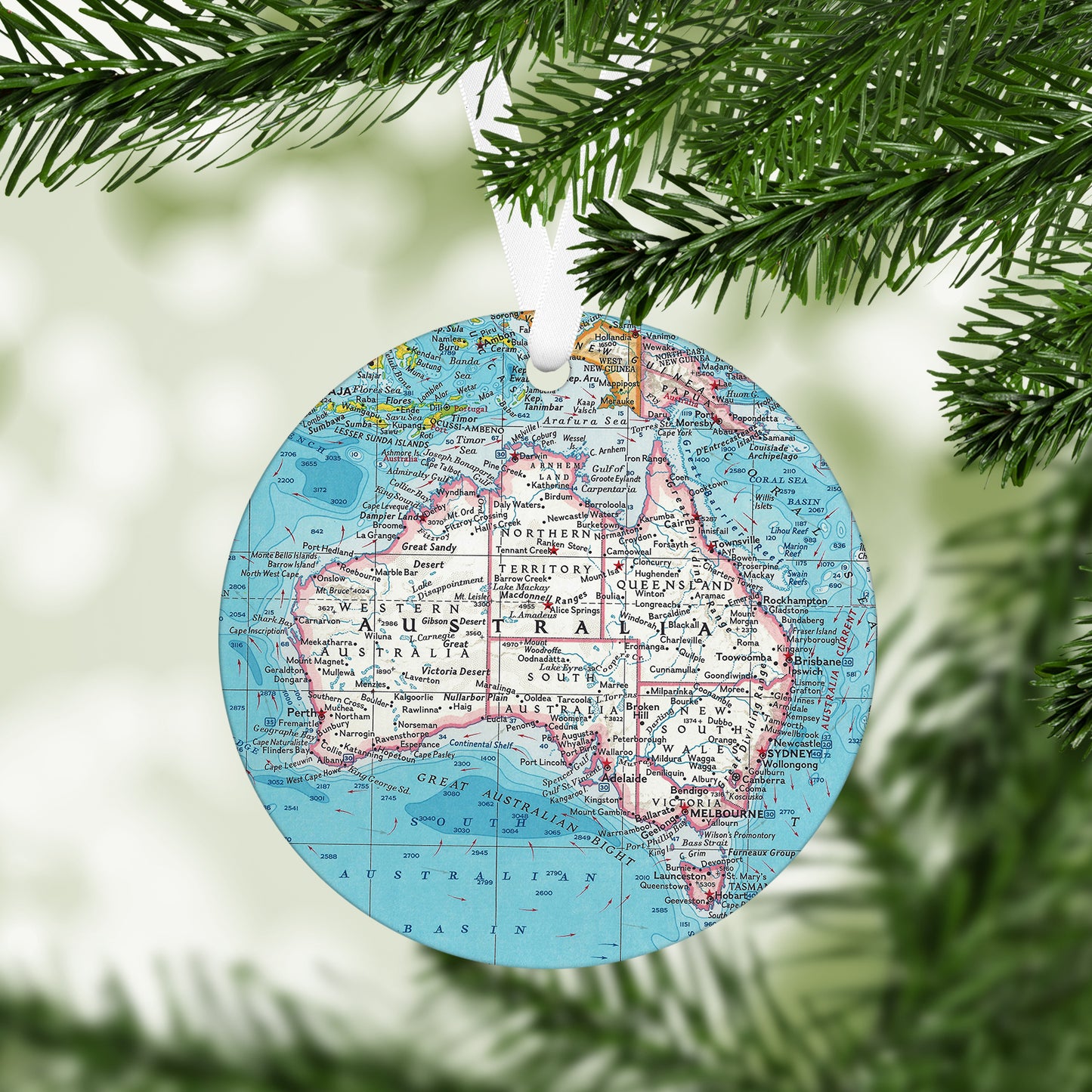 Australia Vintage Map Ornament