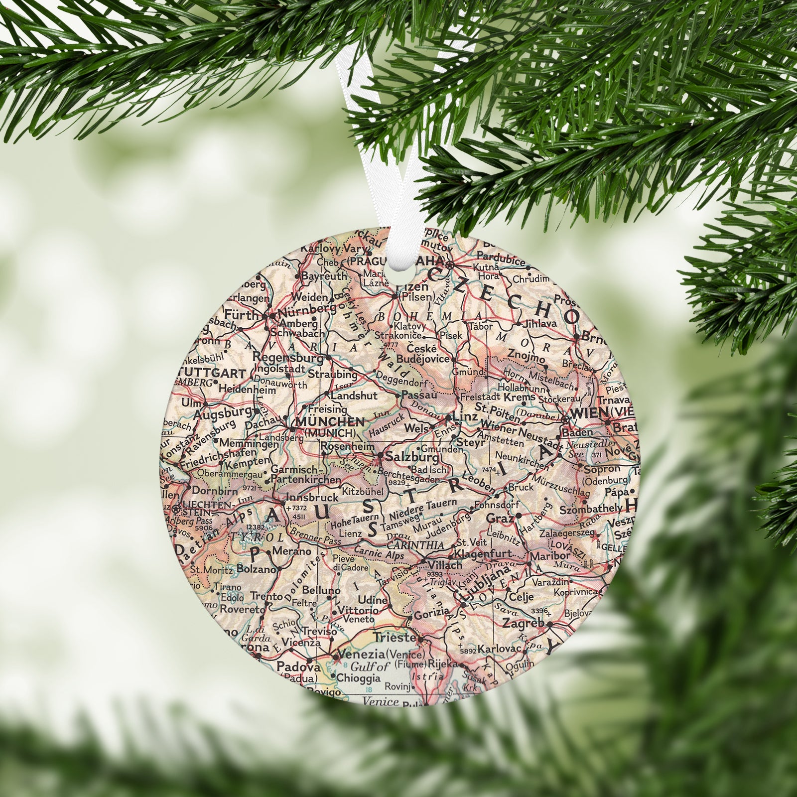 Austria Vintage Map Ornament