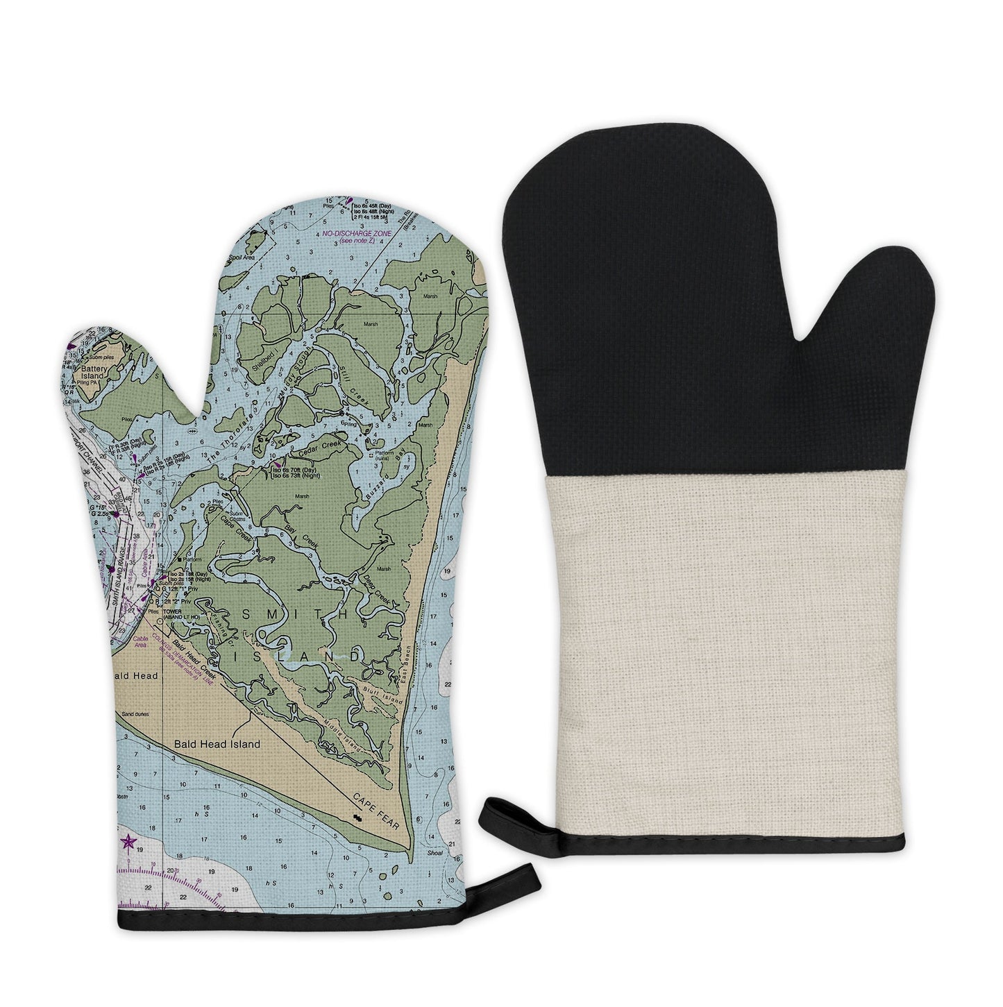 Bald Head Island Map Oven Mitt | Vintage-Inspired Kitchen Gift