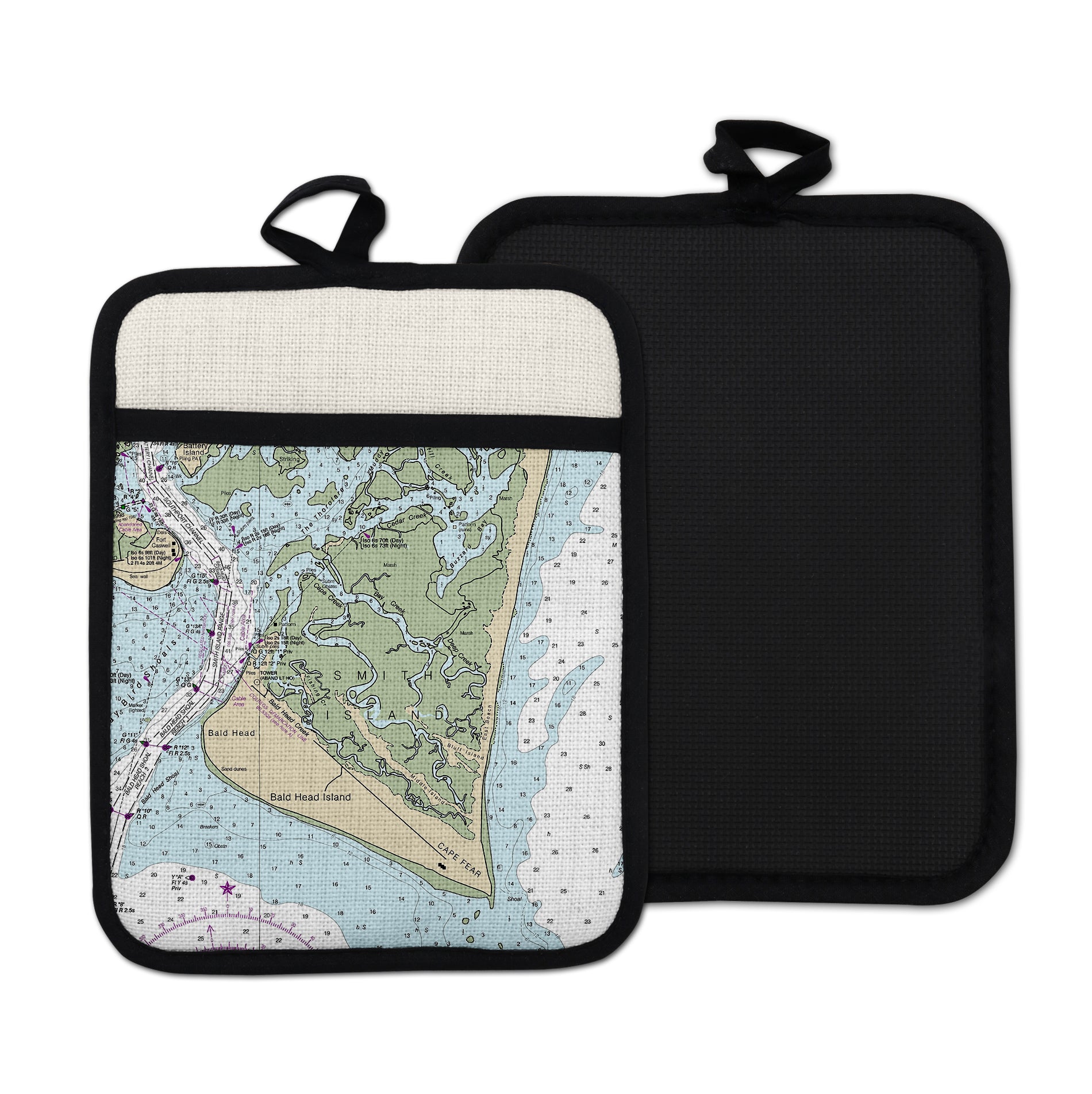 Bald Head Island vintage map hot pad kitchen decor