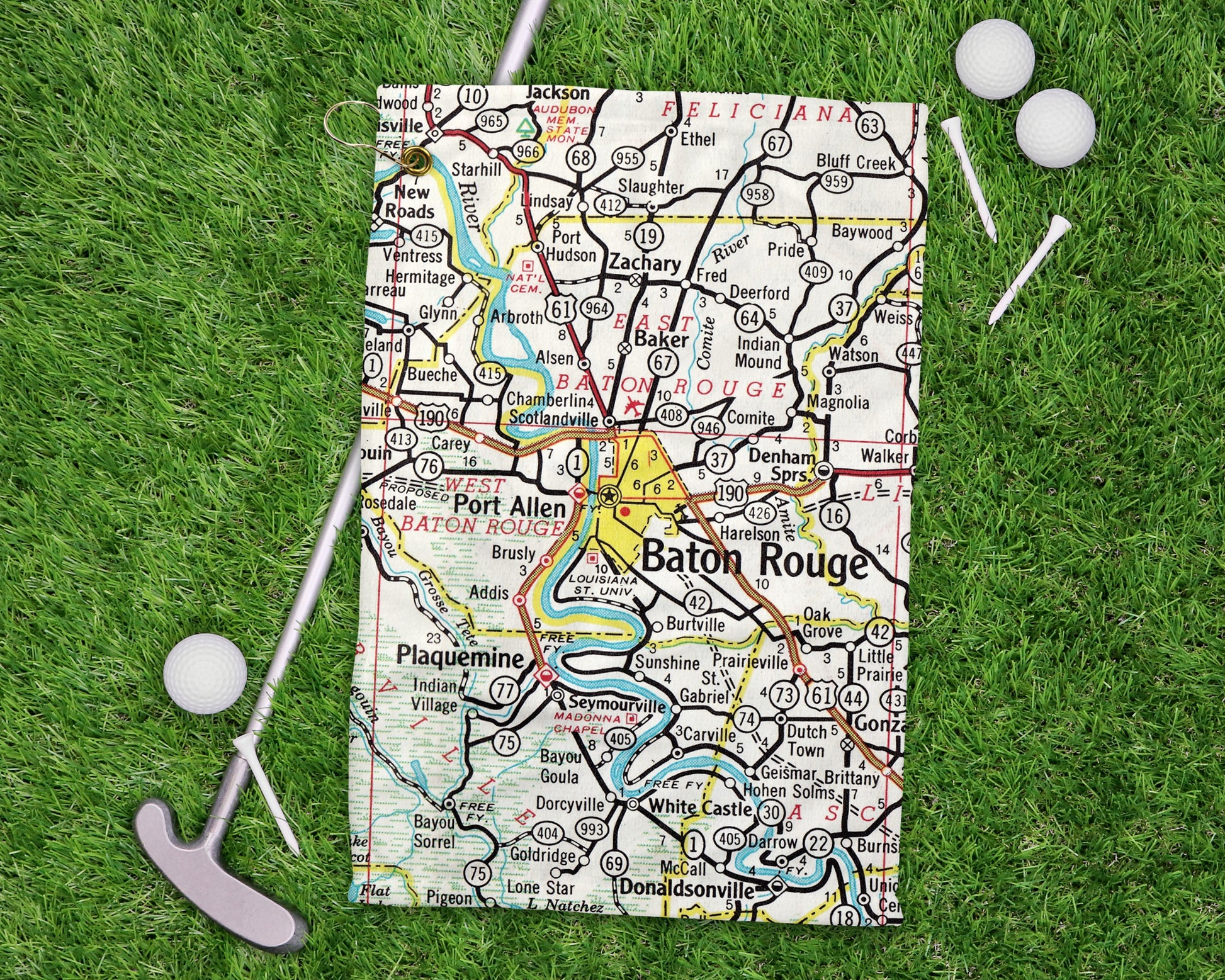 Baton Rouge Louisiana golf towel primary image