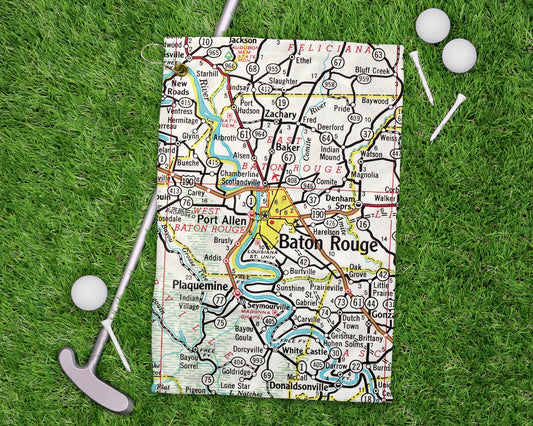 Baton Rouge Louisiana golf towel primary image