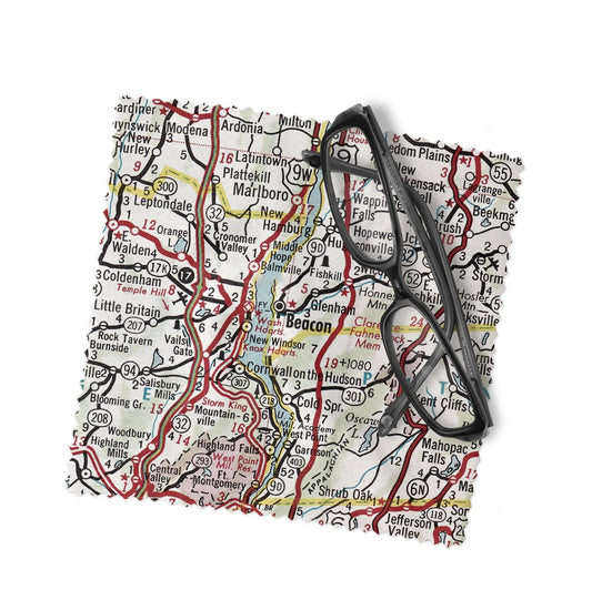 Beacon New York Map Lens Cloth | Glasses Cleaner | Travel Gift