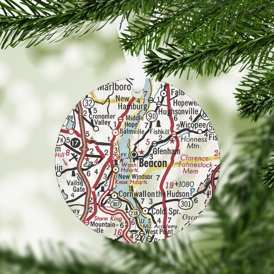 Beacon New York Vintage Map Ornament