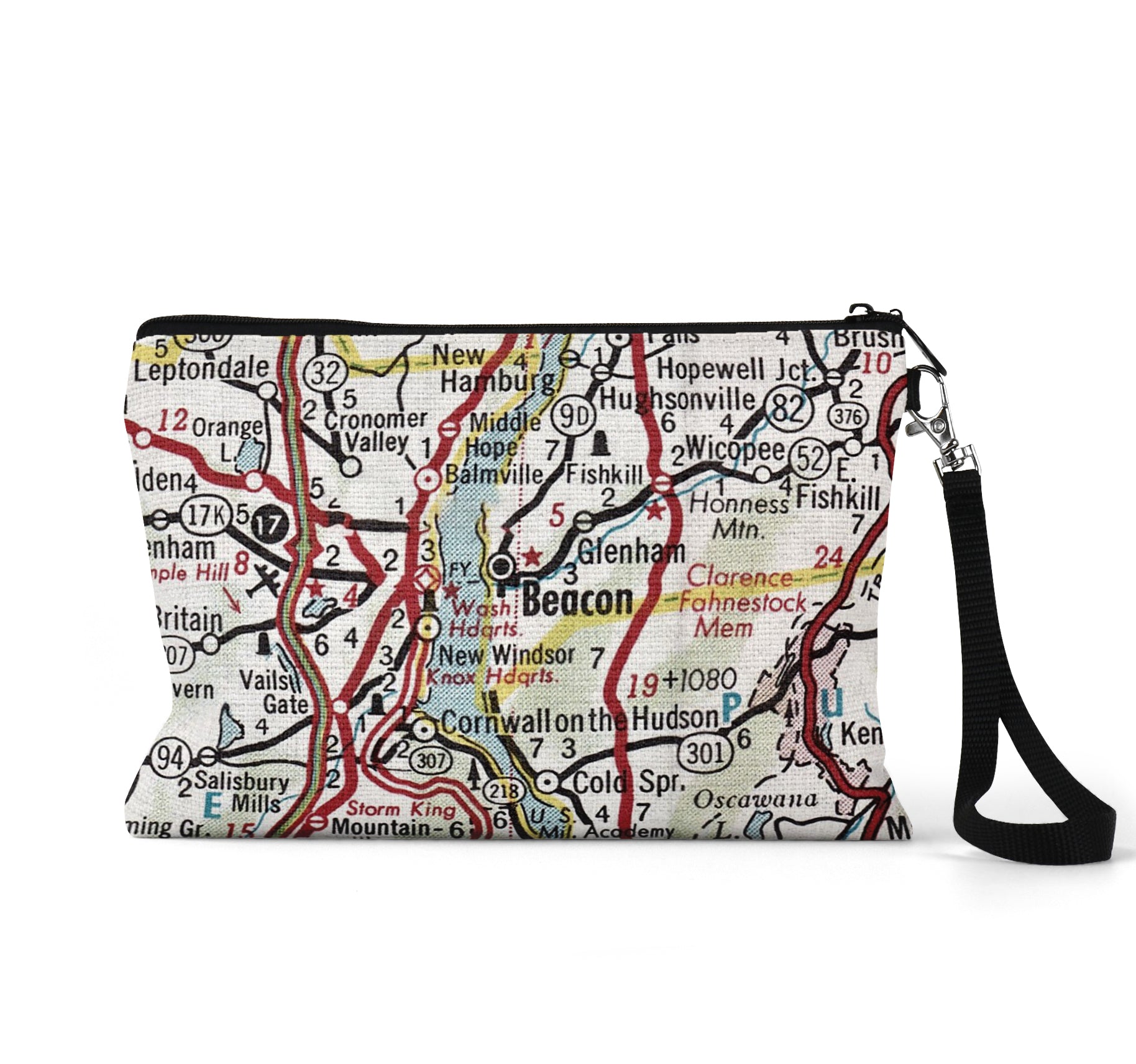 Beacon New York map wristlet travel pouch