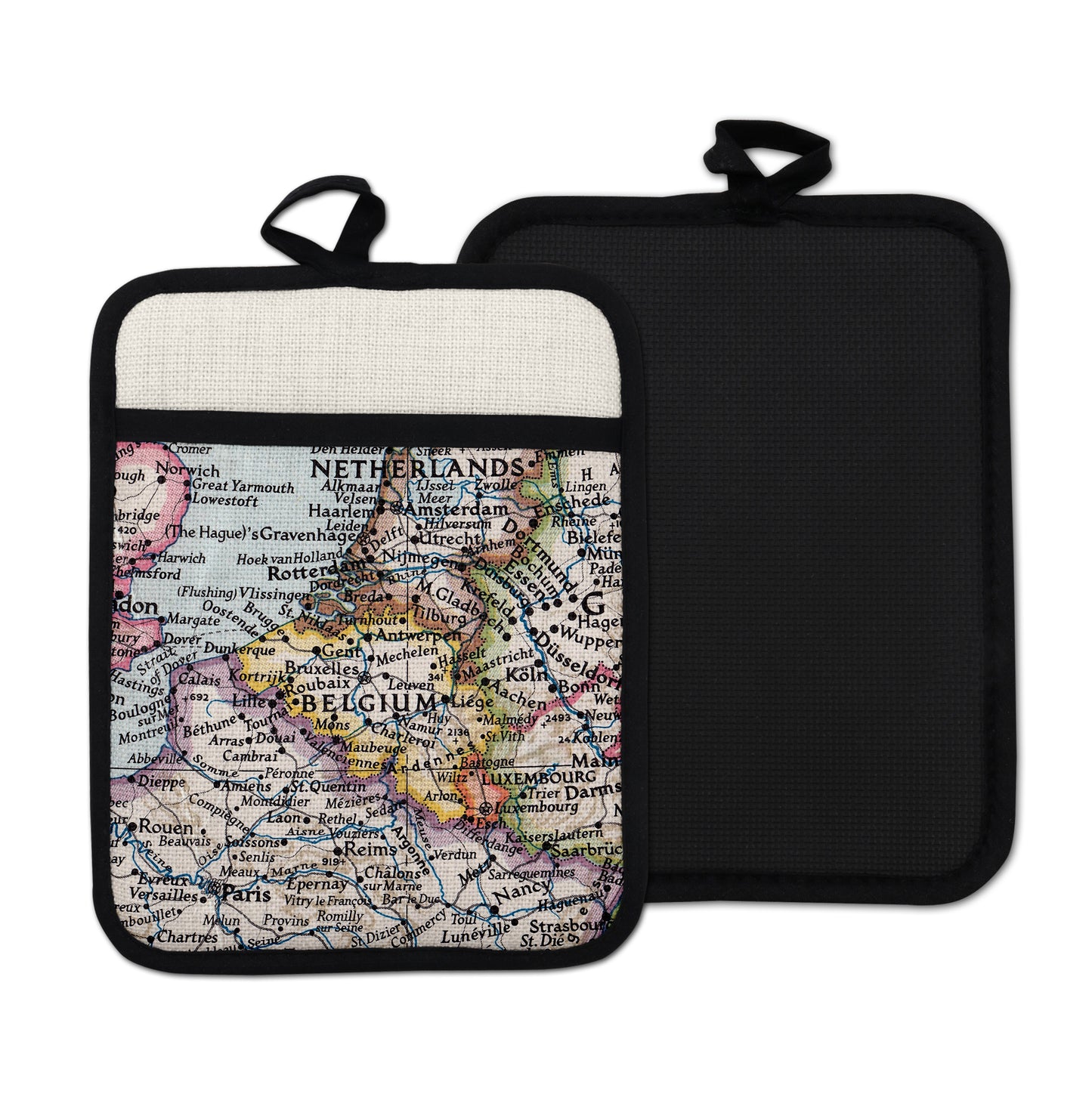 Belgium vintage map hot pad kitchen decor