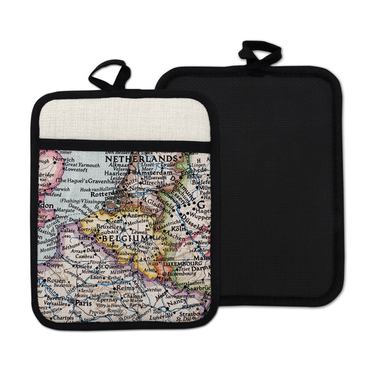 Belgium vintage map hot pad kitchen decor