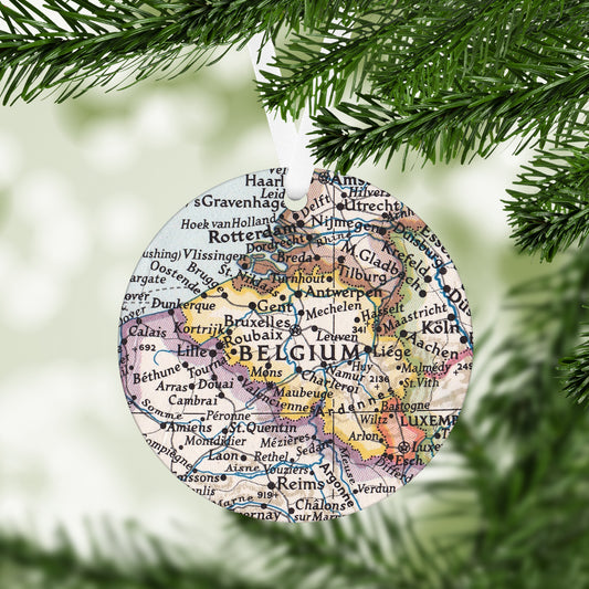 Belgium Vintage Map Ornament