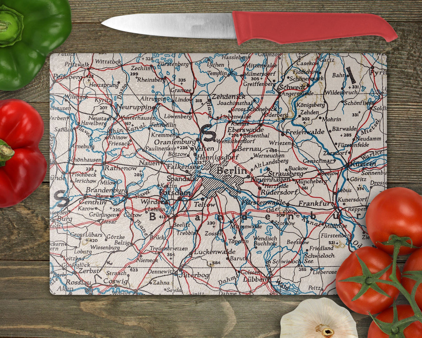 Berlin Germany Map Cutting Board | Travel Gift | Kitchen Decor