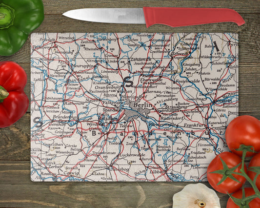 Berlin Germany Map Cutting Board | Travel Gift | Kitchen Decor