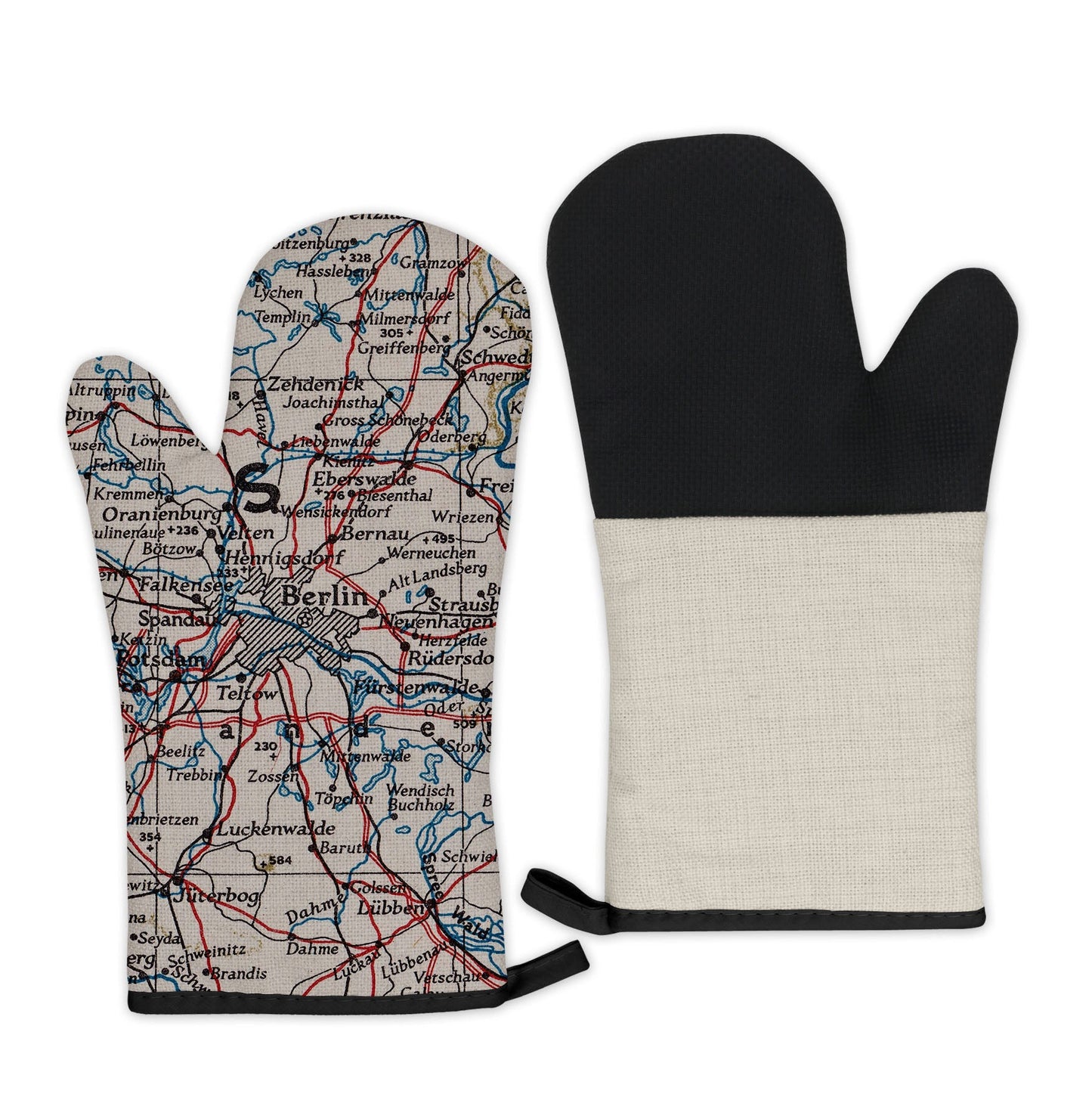Berlin, Germany Map Oven Mitt | Vintage-Inspired Kitchen Gift