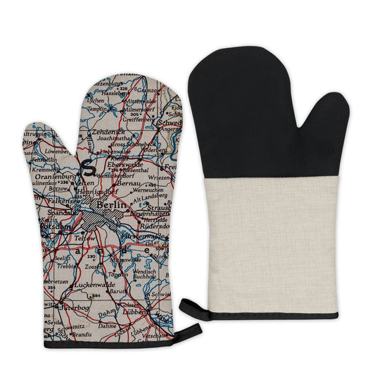 Berlin, Germany Map Oven Mitt | Vintage-Inspired Kitchen Gift