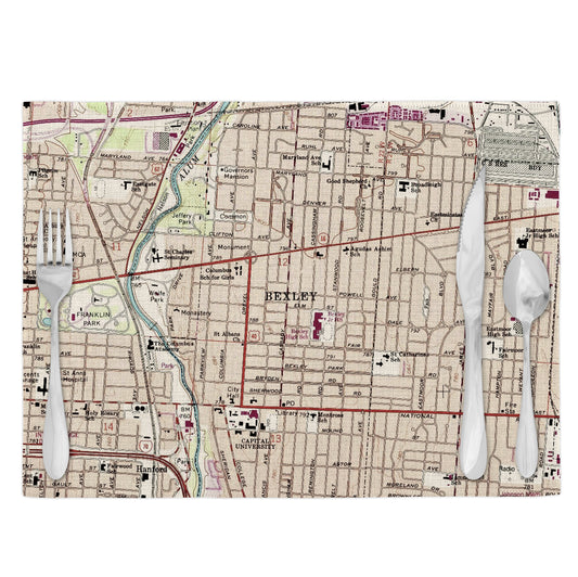 Bexley Ohio Vintage Map Placemats Set of 4