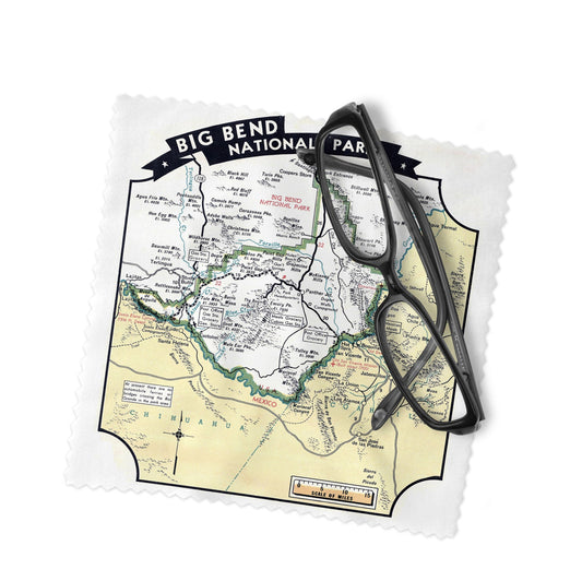 Big Bend National Park Map Lens Cloth | Glasses Cleaner | Travel Gift