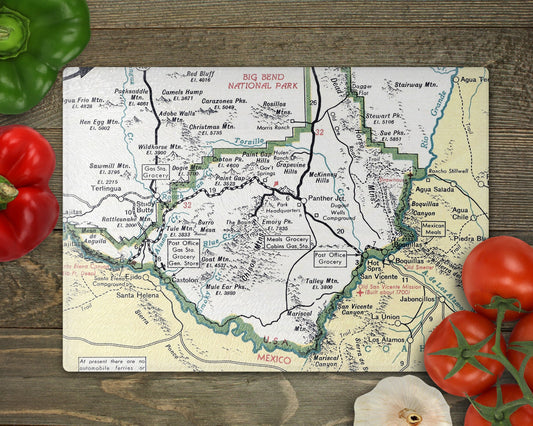 Big Bend National Park Map Cutting Board | Travel Gift | Kitchen Decor