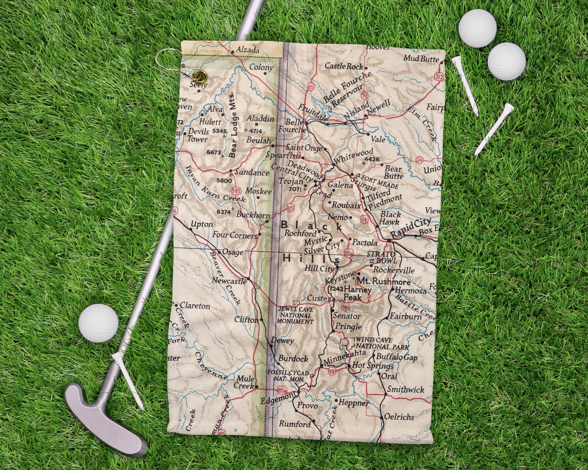 Black Hills South Dakota golf towel primary image