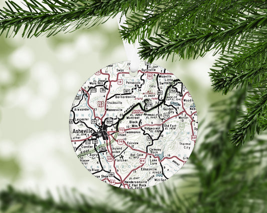 Black Mountain North Carolina Vintage Map Ornament