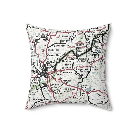 Black Mountain North Carolina vintage map pillow