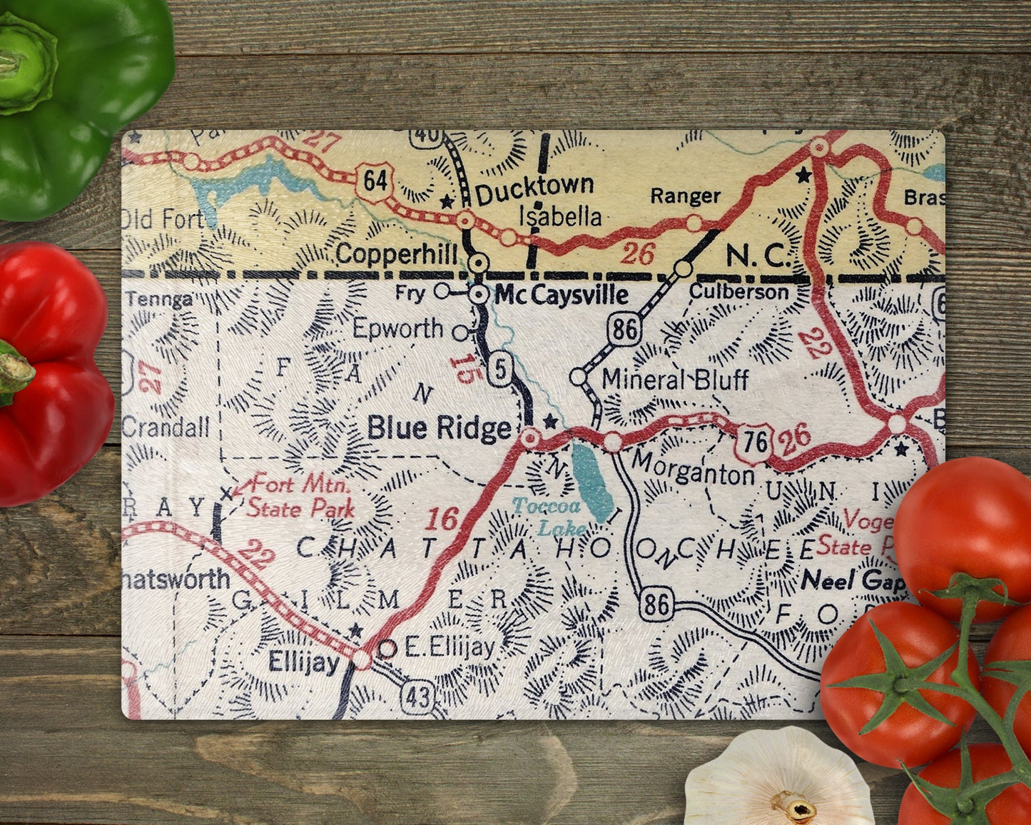 Blue Ridge Georgia Map Cutting Board | Travel Gift | Kitchen Decor