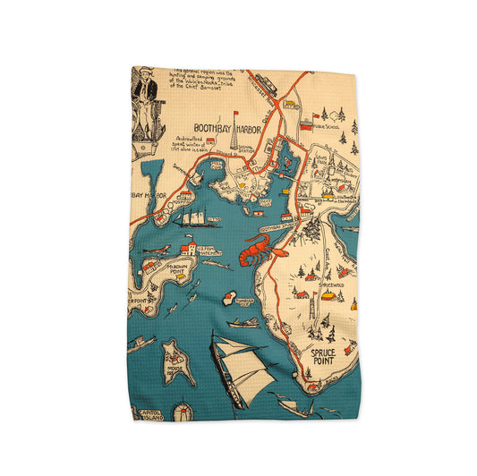 Boothbay Harbor Maine Kitchen Towel