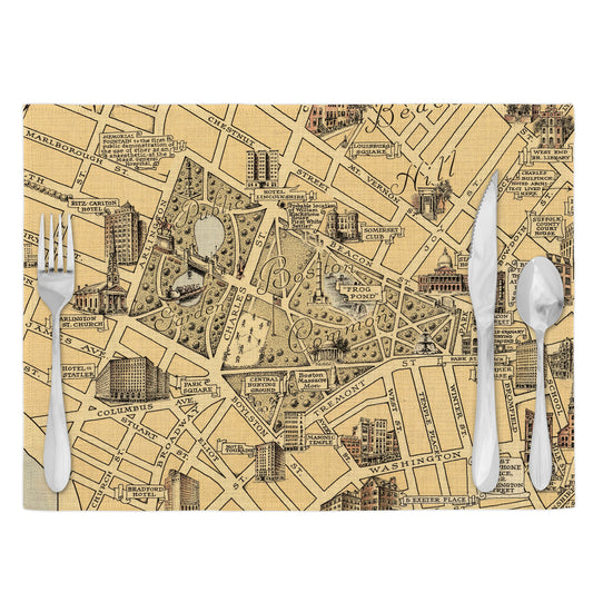 Boston Common Vintage Map Placemats Set of 4