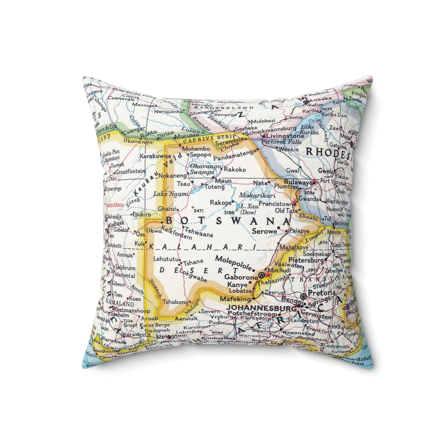 Botswana vintage map pillow