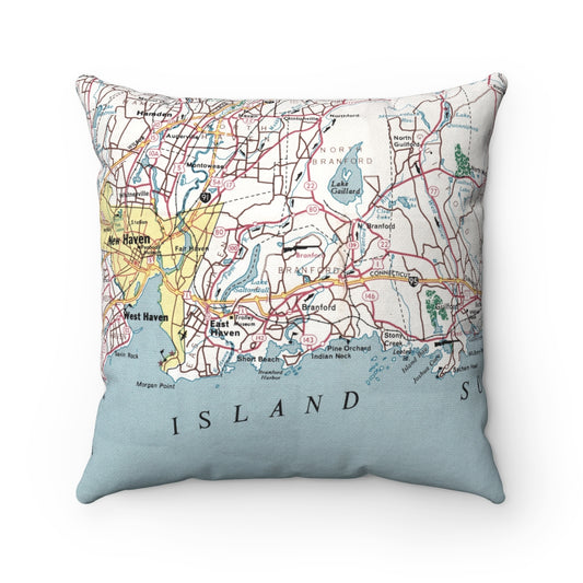 Branford Connecticut vintage map pillow