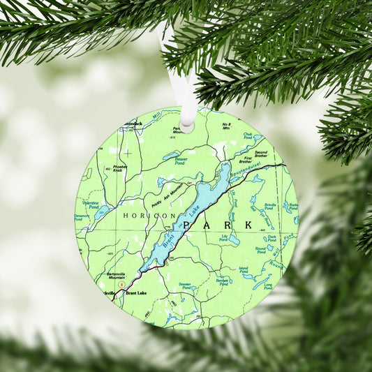 Brant Lake New York Vintage Map Ornament
