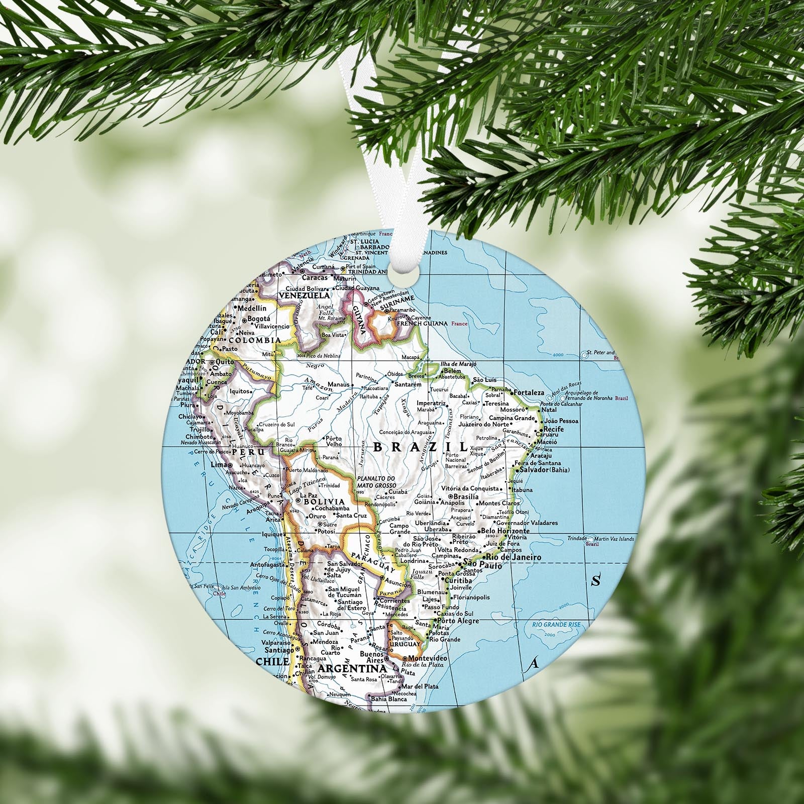 Brazil Vintage Map Ornament