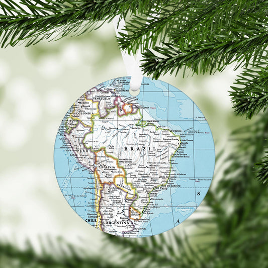 Brazil Vintage Map Ornament