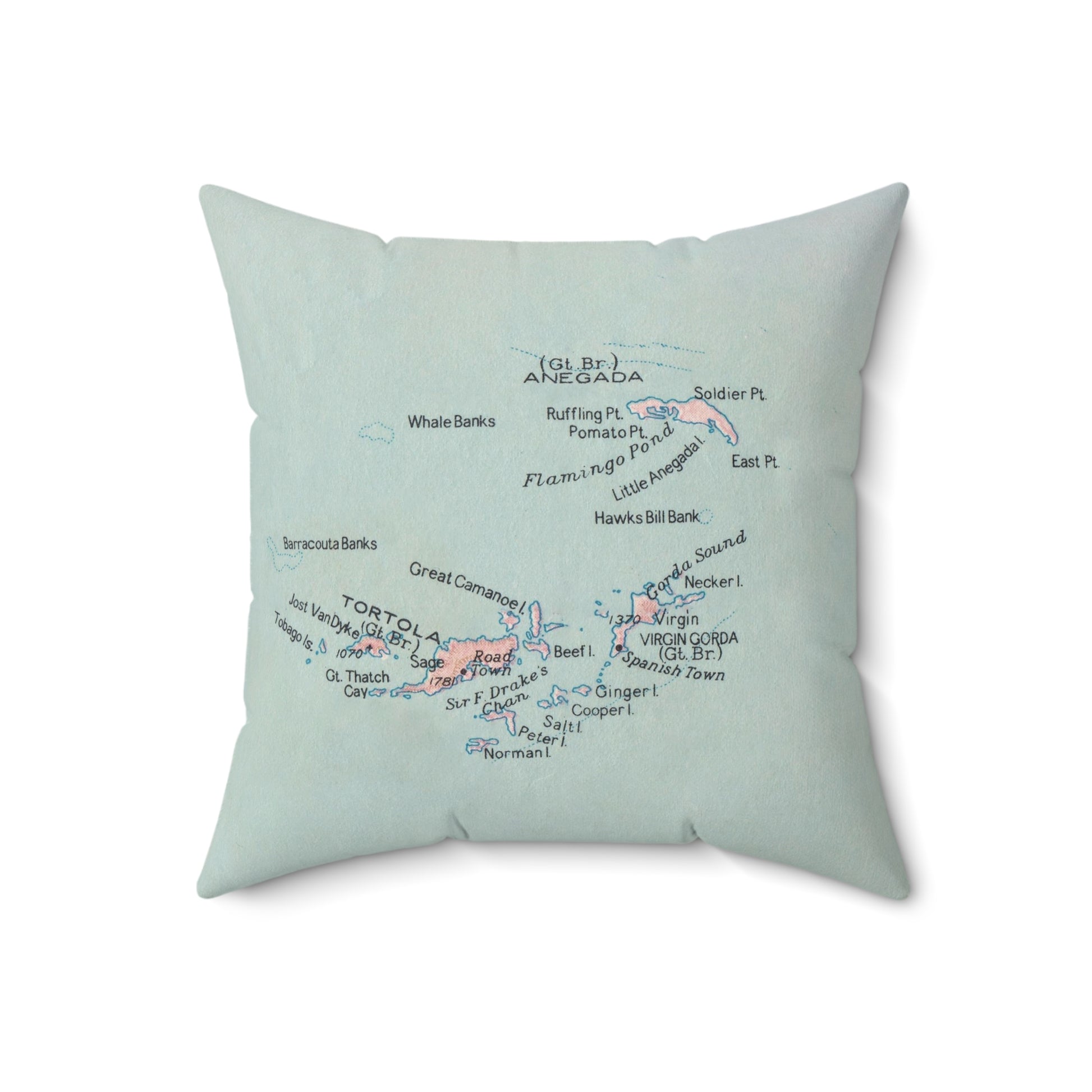 British Virgin Islands vintage map pillow