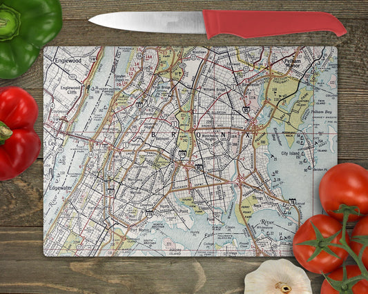 Bronx New York Map Cutting Board | Travel Gift | Kitchen Decor