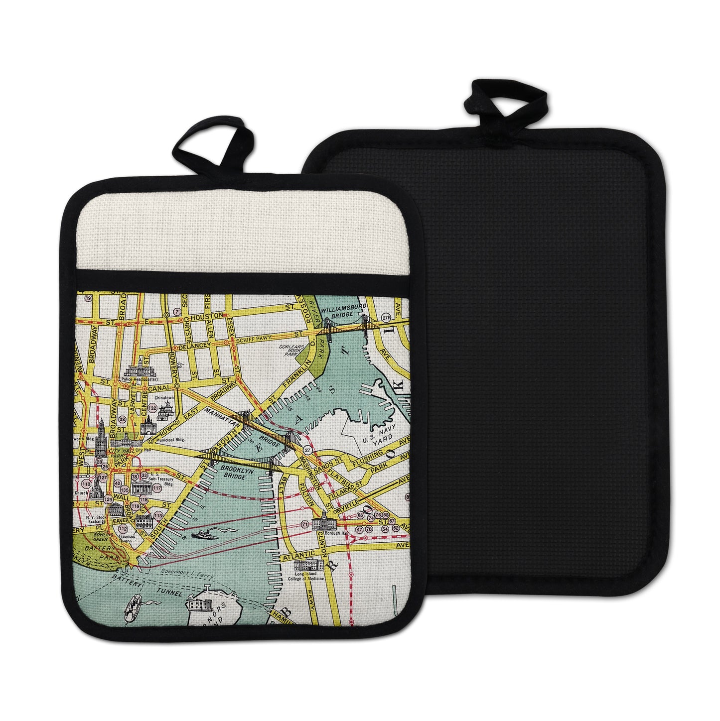 Brooklyn Bridge vintage map hot pad kitchen decor