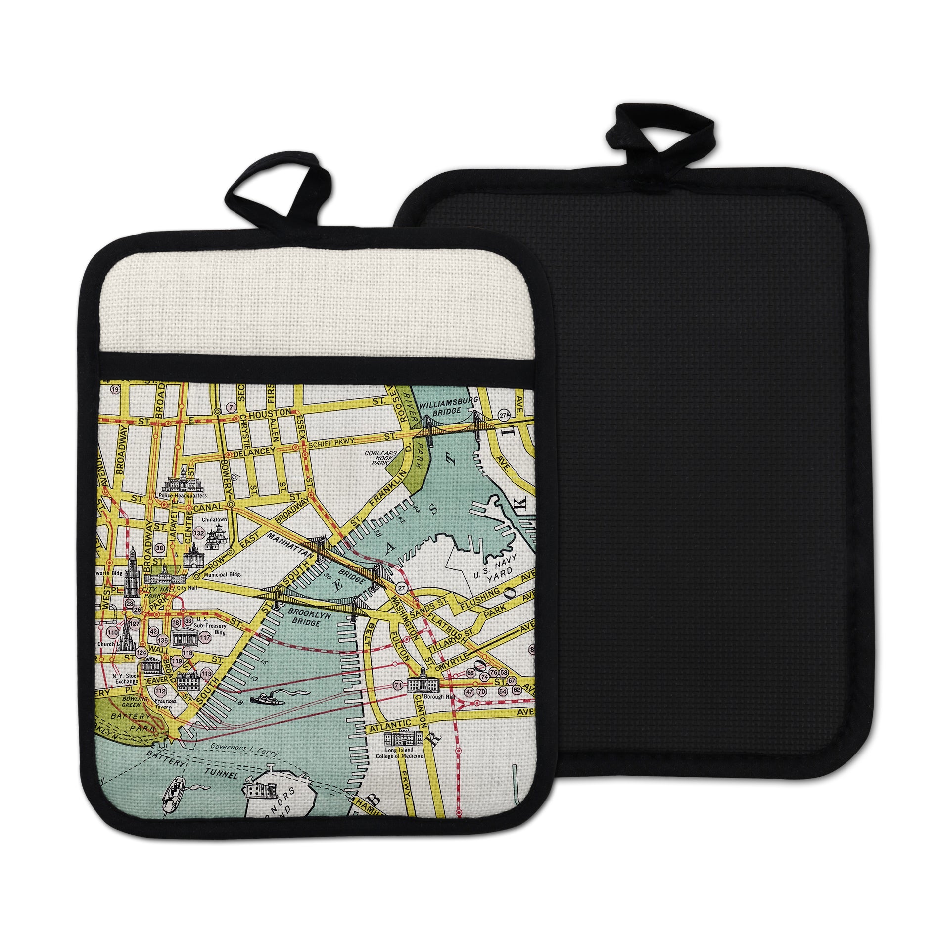 Brooklyn Bridge vintage map hot pad kitchen decor