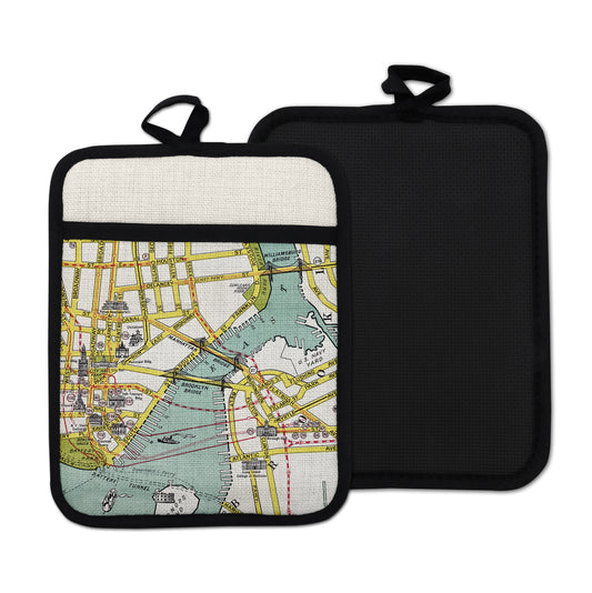 Brooklyn Bridge vintage map hot pad kitchen decor