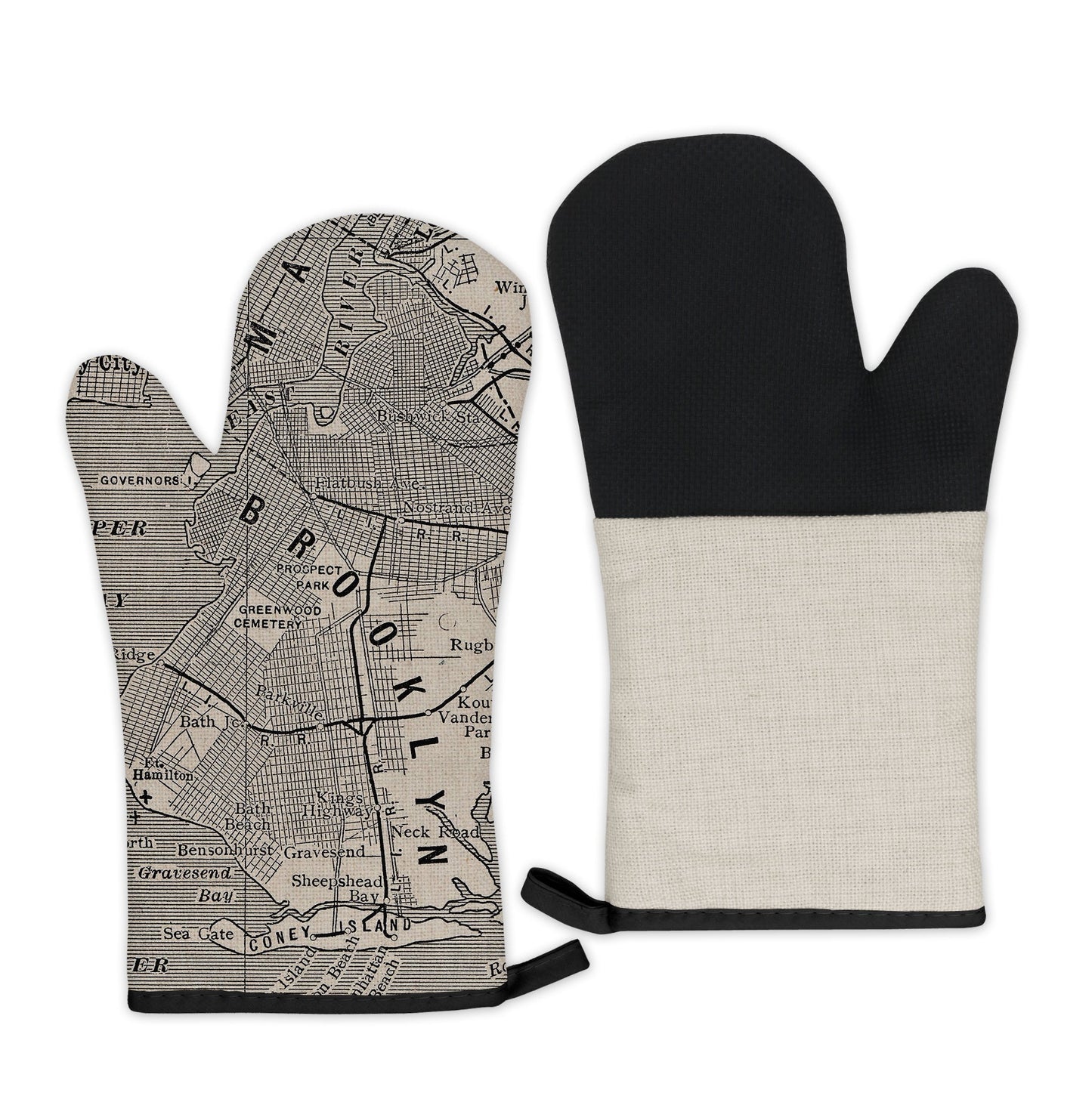 Brooklyn, New York Map Oven Mitt | Vintage-Inspired Kitchen Gift