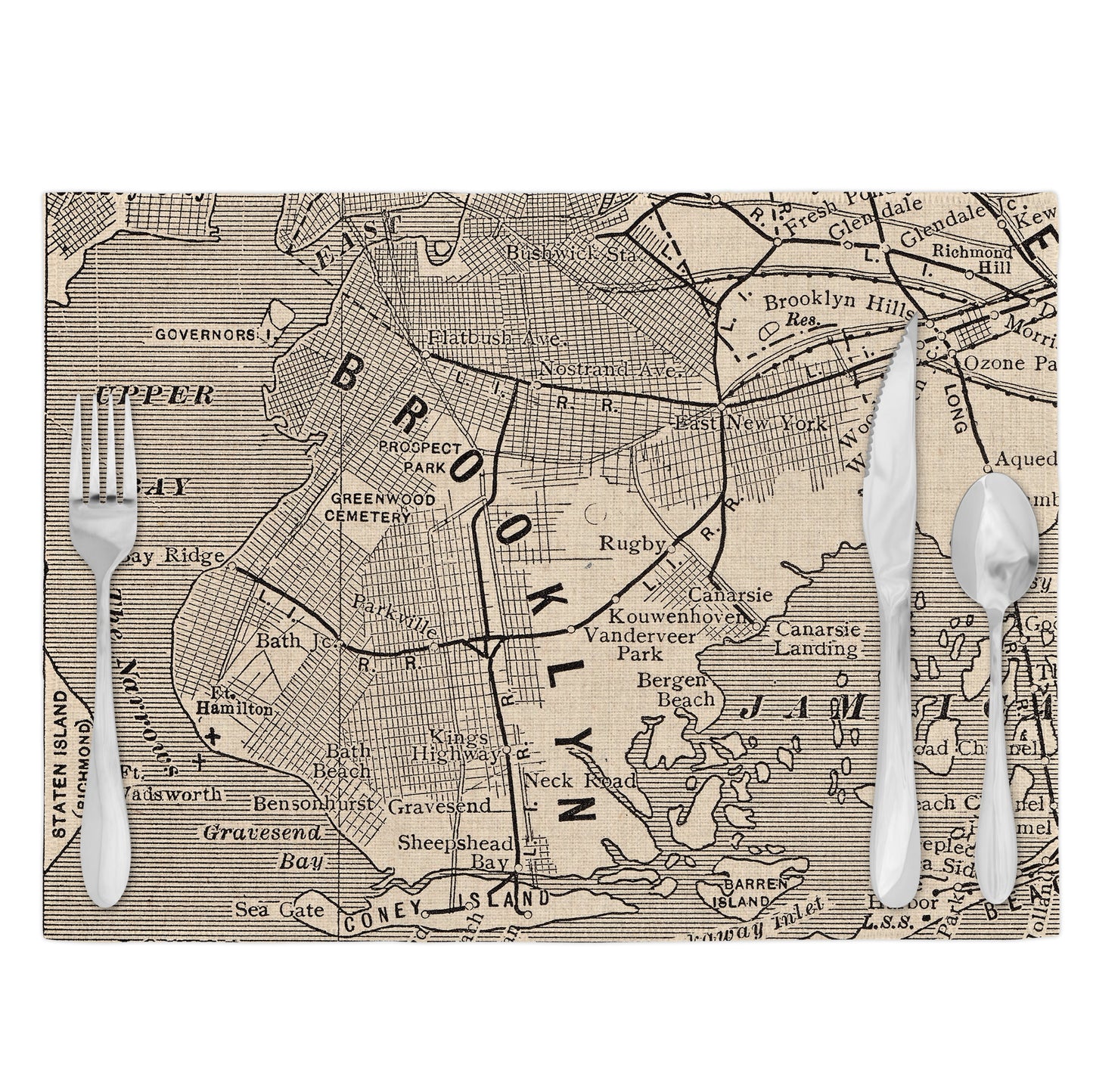 Brooklyn New York Vintage Map Placemats Set of 4
