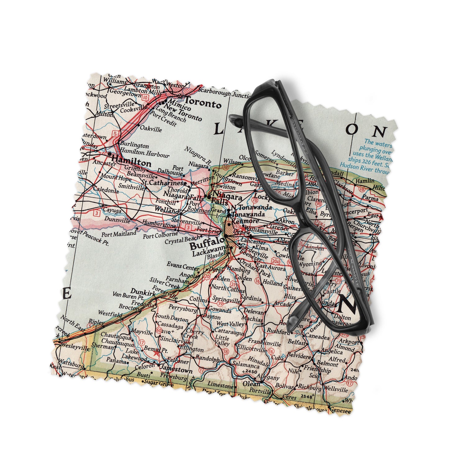 Buffalo New York Map Lens Cloth | Microfiber Glasses Cleaner | Travel Gift