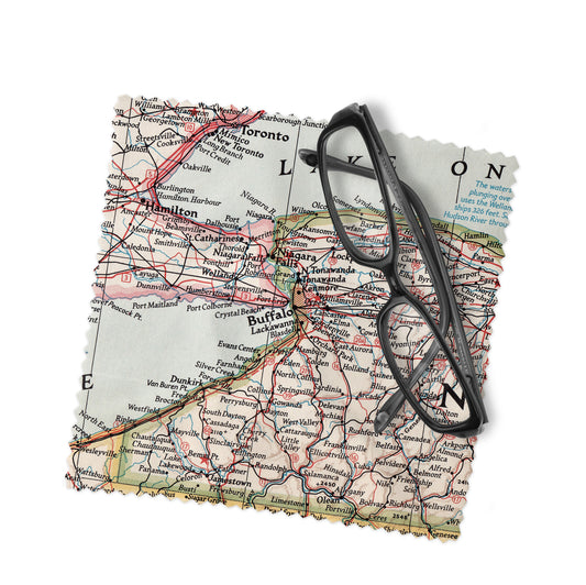 Buffalo New York Map Lens Cloth | Microfiber Glasses Cleaner | Travel Gift