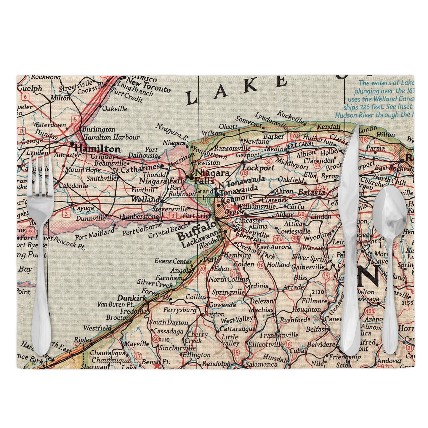 Buffalo New York Vintage Map Placemats Set of 4