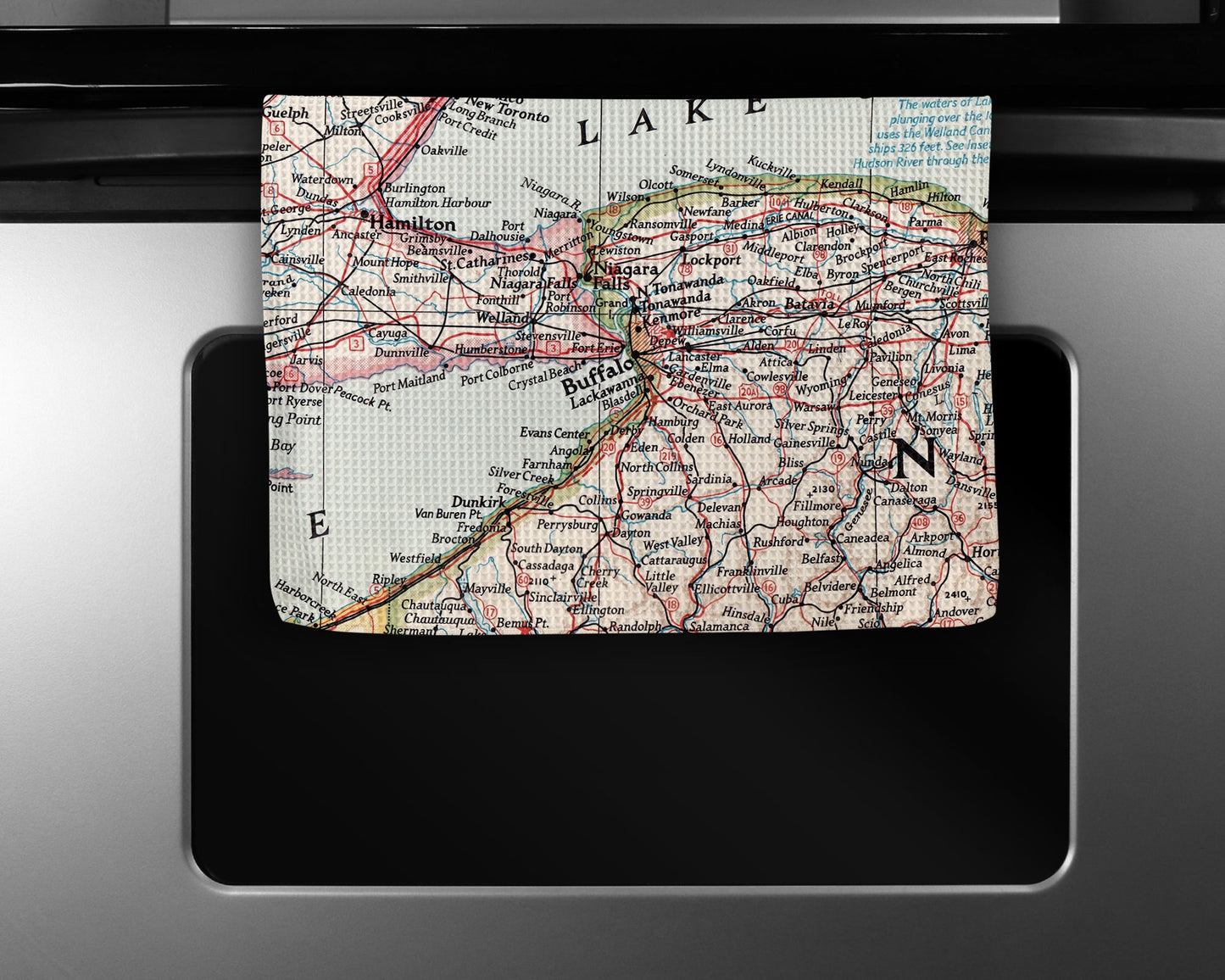 Buffalo New York Map Tea Towel | Waffle-Weave Kitchen Towel Gift