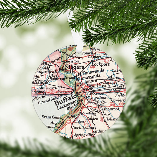 Buffalo New York Vintage Map Ornament