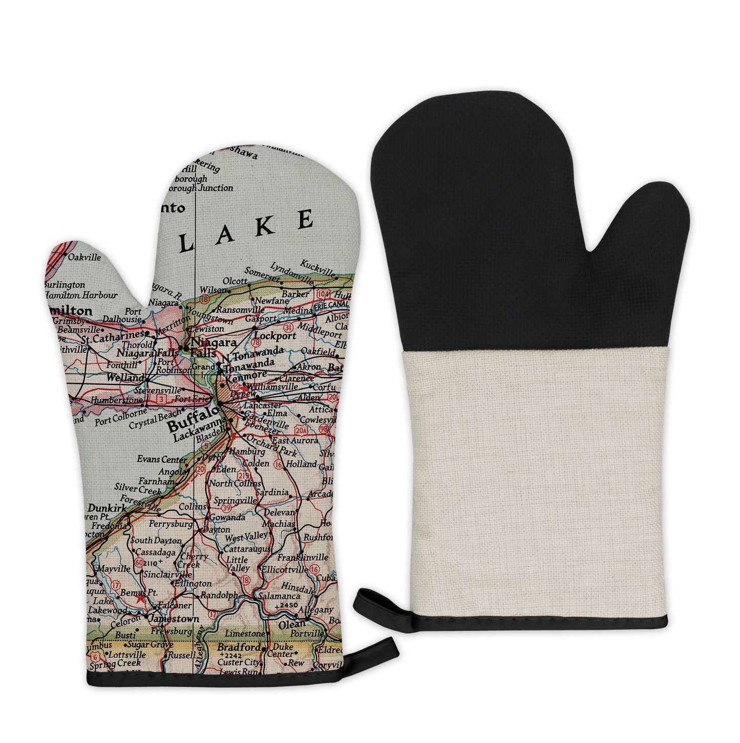 Buffalo, New York Map Oven Mitt | Vintage-Inspired Kitchen Gift